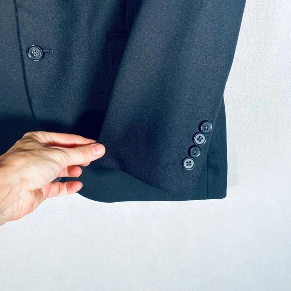 J Crew Thompson Blazer Mens 38R Black Flex Wool Sport Coat Jacket Preppy - Picture 2 of 11